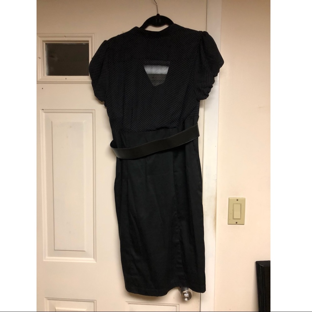 Juniors Dress with Black Polka Dots Top